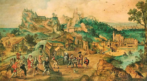 Изображение города Банска-Штьявница (старинная миниатюра)