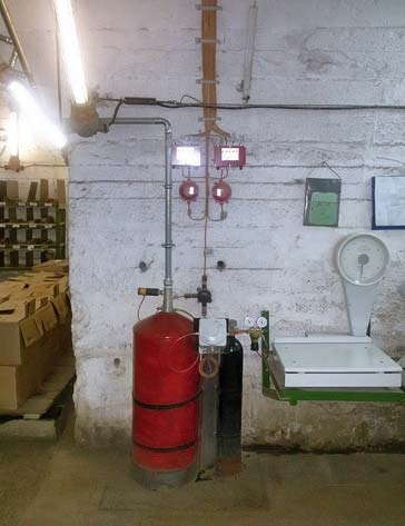 Подземный расходный склад ВМ и пункт изготовления ВВ оборудованные автоматическими (автономными) установками пожаротушения