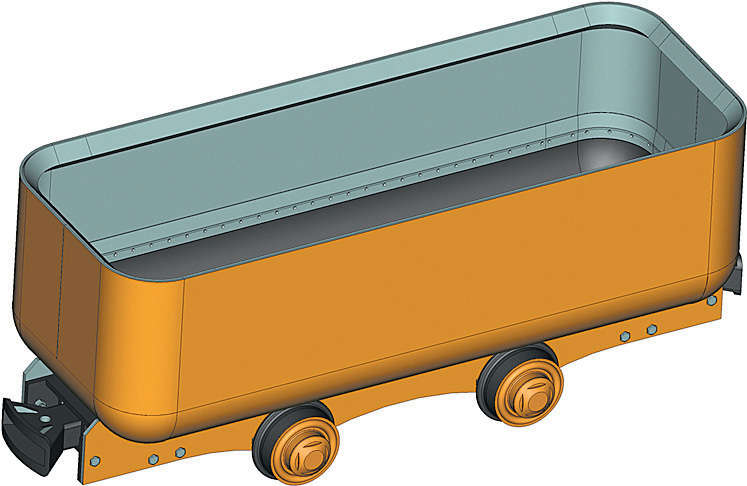 Общий вид вагонетки шахтной ВГ 5М  Вид чаши кузова вагонетки шахтной ВГ-5М