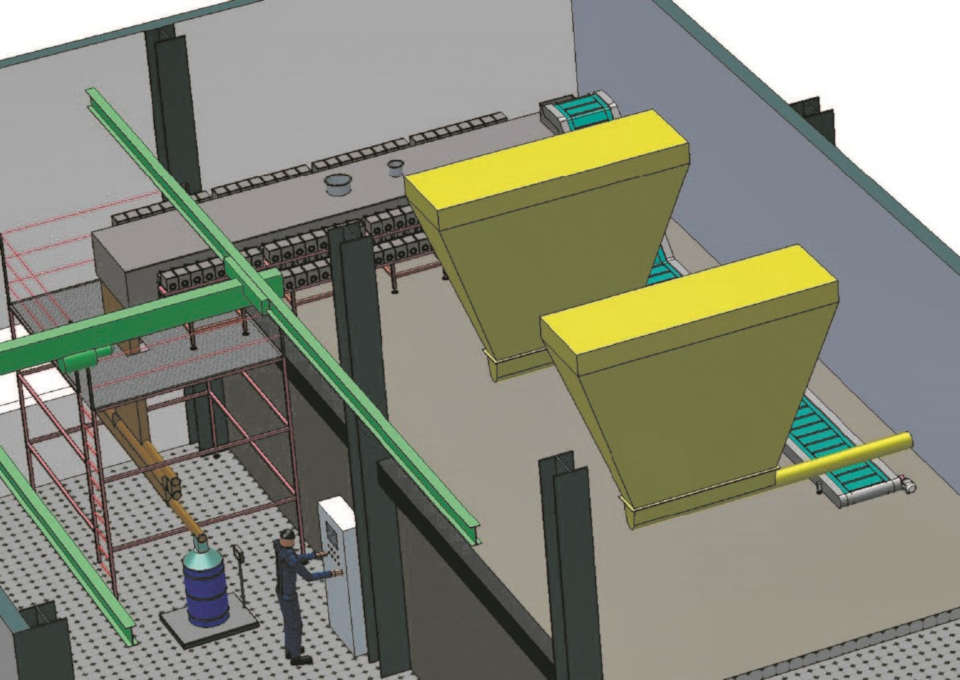 Рис. 7 Конструктивное решение. 3D-модель промышленной сушки