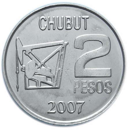 2 песо, на аверсе которой изображена нефтевышка тех времен, на реверсе – нефтекачалка