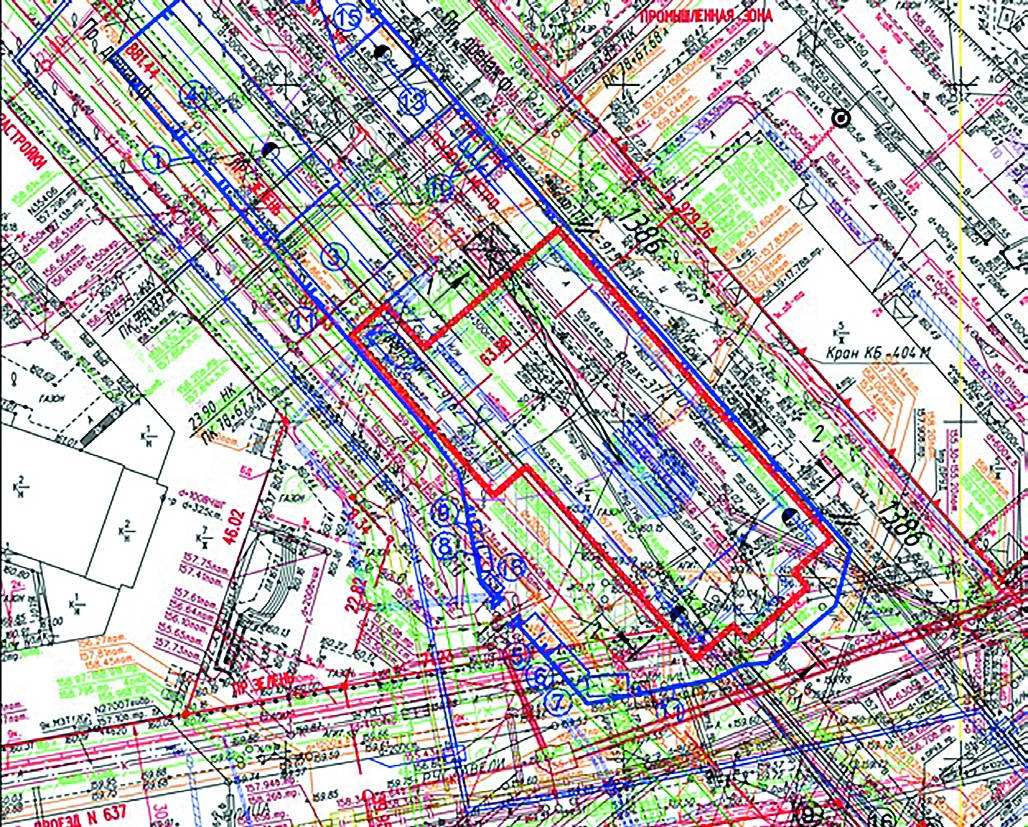 Рис. 3 Моделируемый участок в районе ст. «Бутырская» Fig. 3 Simulated area near the Butyrskaya Metro Station
