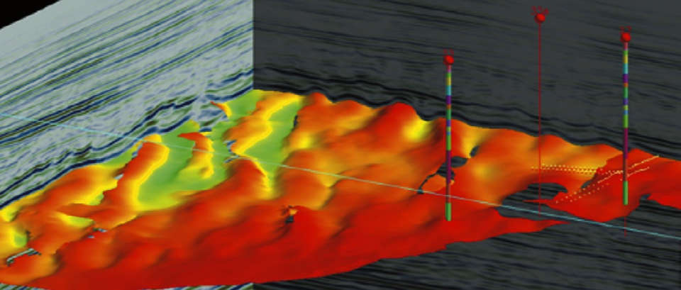 Рис. 2 3D сейсмика краевой зоны месторождения Fig. 2 3D seismic survey of the deposit's marginal zone
