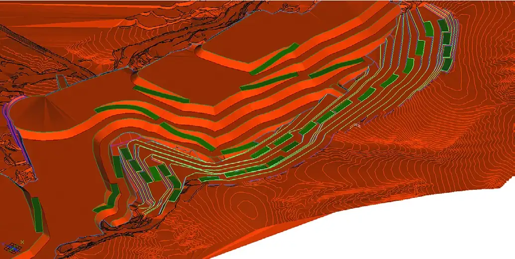 Рис. 8 Цифровая модель горных выработок в ГГИС МАЙНФРЕЙМ Fig. 8 A digital model of mine workings in the MINEFRAME