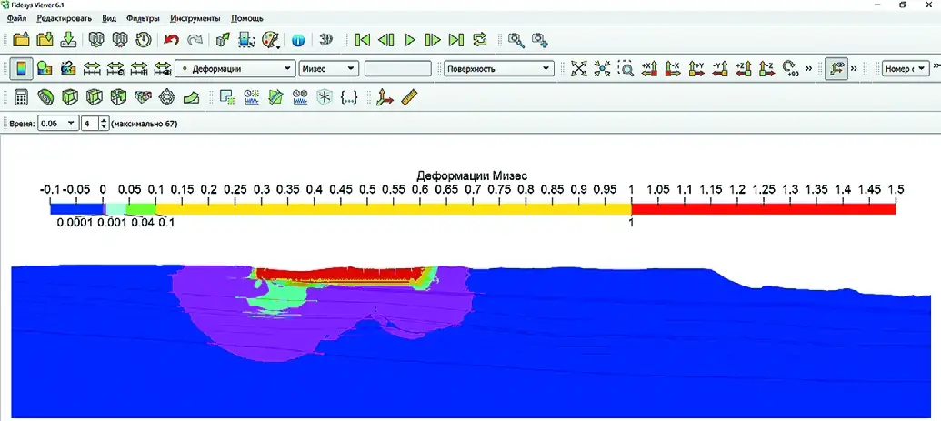 Рис. 13 Временной интервал 0,06 с Fig. 13 Time span of 0.06 s