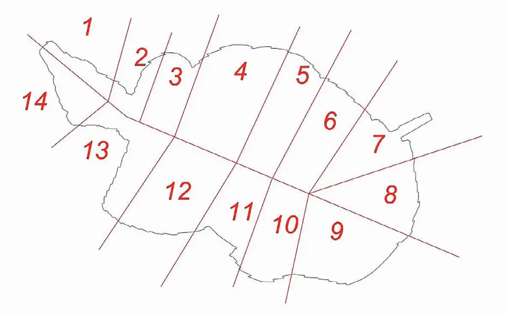 Рис. 2 Геомеханические зоны в  контурах карьеров Fig. 2 Geomechanical zones within  the open-pit boundaries