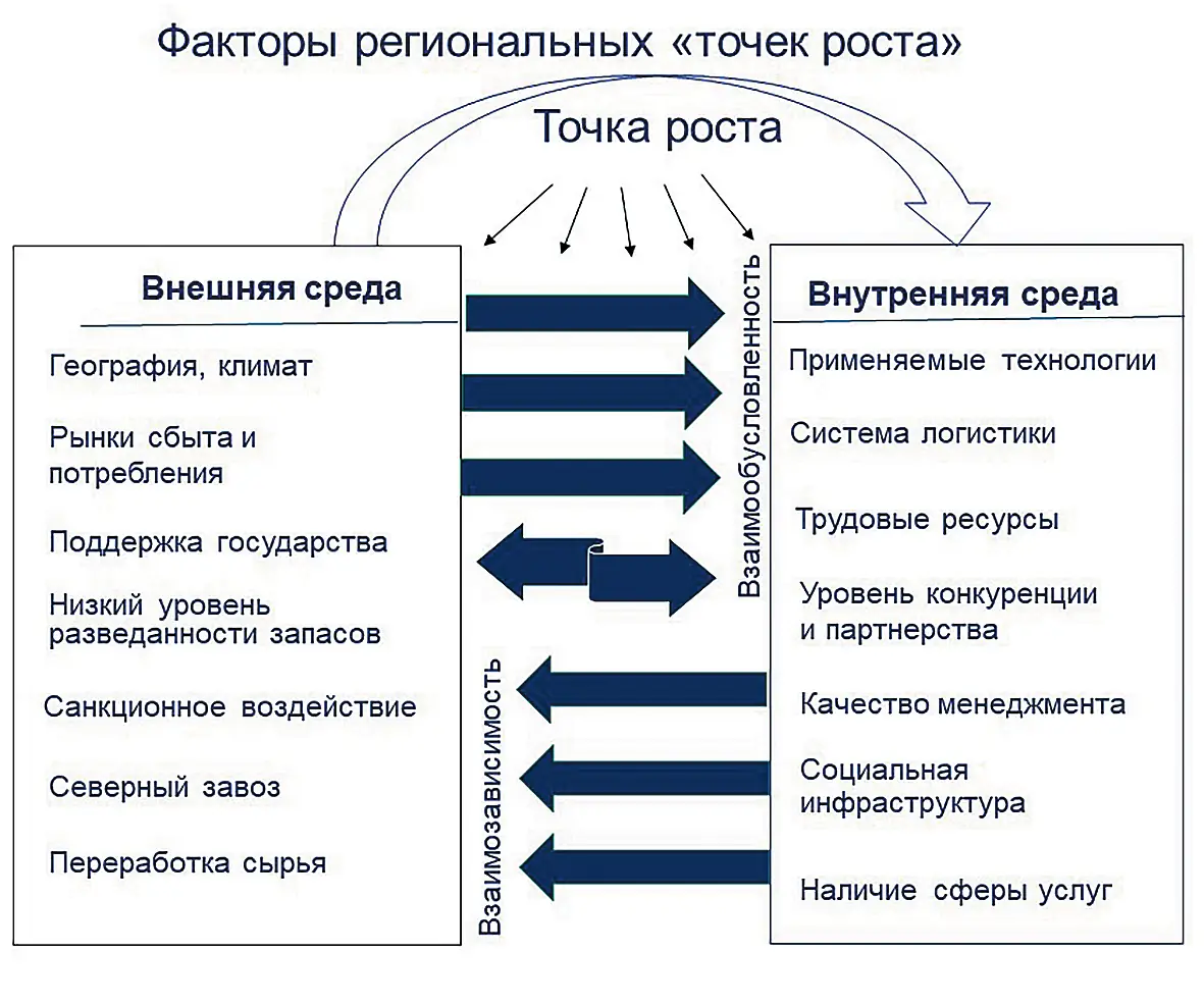 Рис. 3 Стороны региональных «точек роста»  Источник: [11]. Fig. 3 The sides of regional “points of growth”  Source: [11]