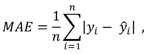 Средняя абсолютная ошибка (MAE):