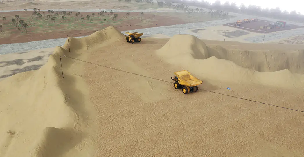 Рис. 2 Виртуальная среда 3D-модели  участка открытых горных работ Fig. 2 Virtual environment (a 3D  model) of a surface mining  site