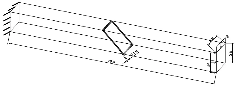 Рис.4. Общий вид расчетной схемы Fig. 4 A general view of the  computational model