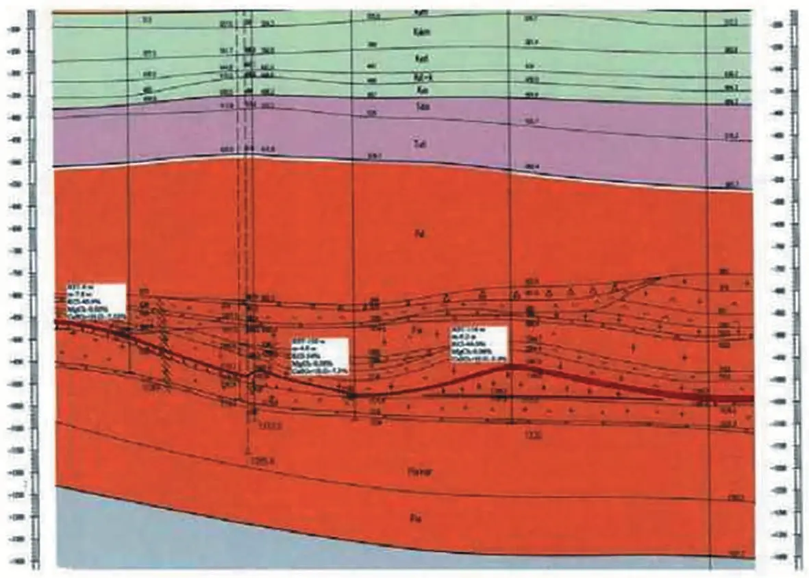 Рис. 1 Общая схема геологического  строения соленосной толщи  Гремячинского месторождения Fig. 1 A general diagram of the  geological structure of the  salt-bearing strata at the  Gremyachinskoe deposit
